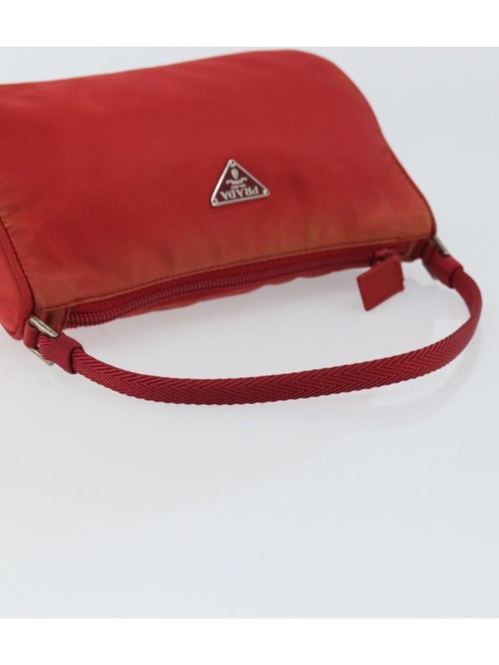PRADA Accessory Pouch Nylon Red Silver - Picture 6 of 16